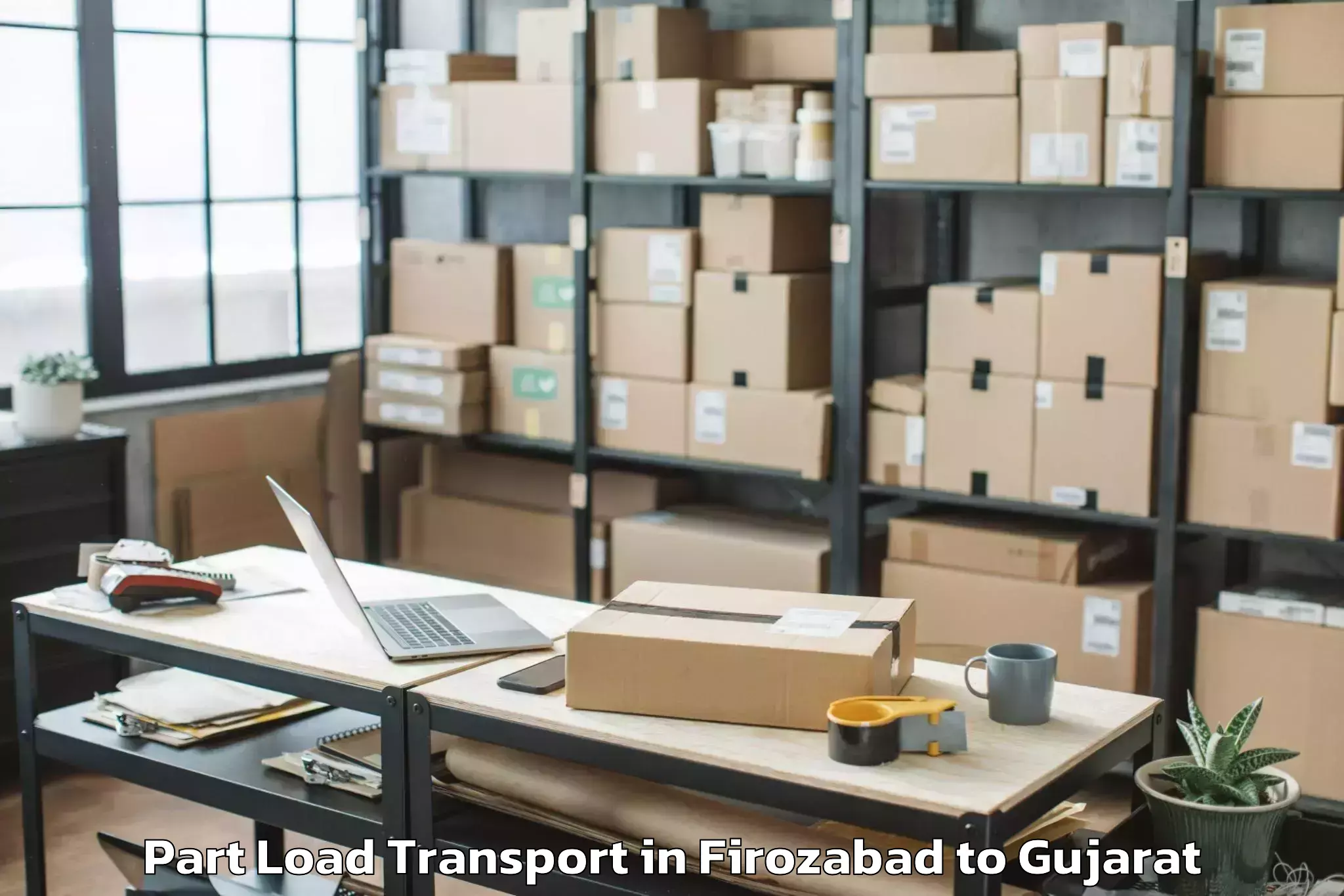 Easy Firozabad to Patan Part Load Transport Booking